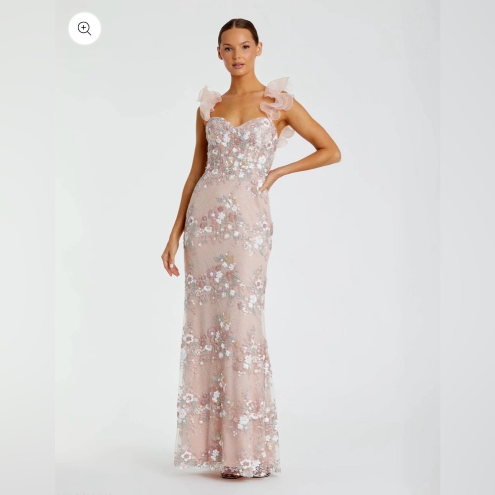 Elegant Pink Floral Lace Dress